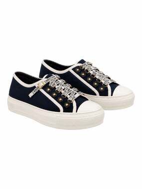 Christian Dior Walk'n'Dior Canvas Sneakers Black White Size 37